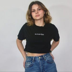 New York Times Crop Top